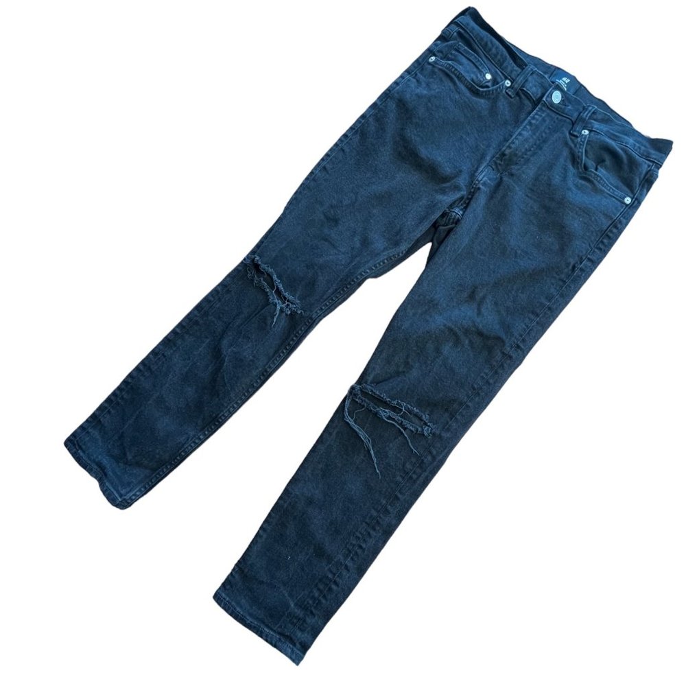 H&M Junior Jeans Skinny High Rise Distressed Stretch Black (Sz33 W33 L26)